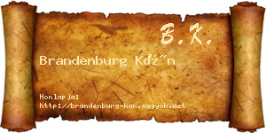 Brandenburg Kán névjegykártya